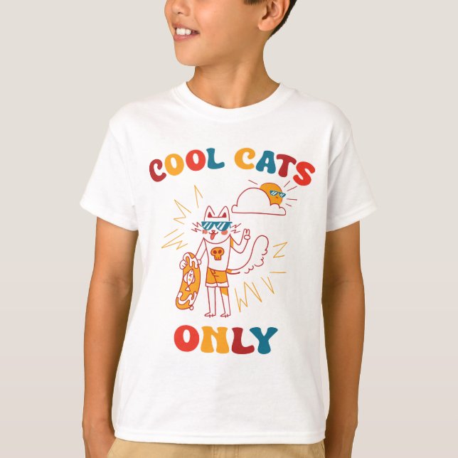 T-shirt Chats cool uniquement (Devant)