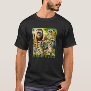 T-shirt Chats d'Afrique aux yeux mobiles LION Tigre Guépar