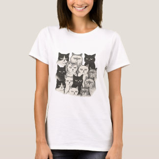 T-shirt Chats de caricature grumeux