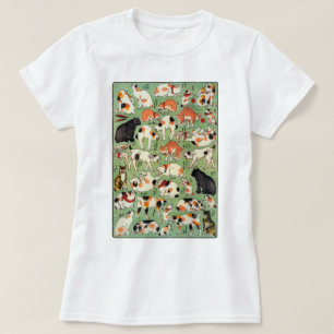T-shirt Chats de l'ère Edo, Utagawa Yoshifuji, Ukiyo-e