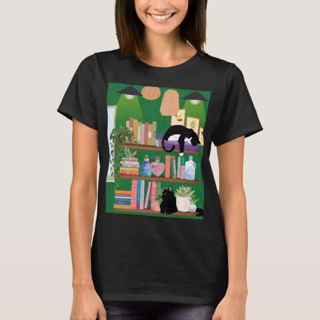 T-shirt Chats de librairie (Devant)