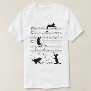 T-shirt Chats de musique ludiques Notes de musique drôles