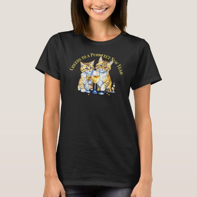 T-shirt Chats de Nouvel An (Devant)