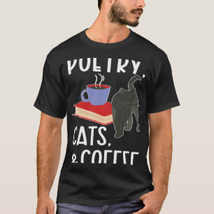 T-shirt Chats de poésie & café Poète écrivain de poèmes Po