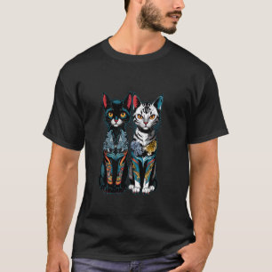 T-shirt Chats de samouraï tatoués Dragon japonais Tigre Es