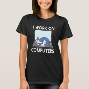 T-shirt Chats drôles et ordinateurs Halloween Kitty pour a