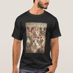 T-shirt Chats drôles Selfie Joyeux Noël Kitty Mignon Santa