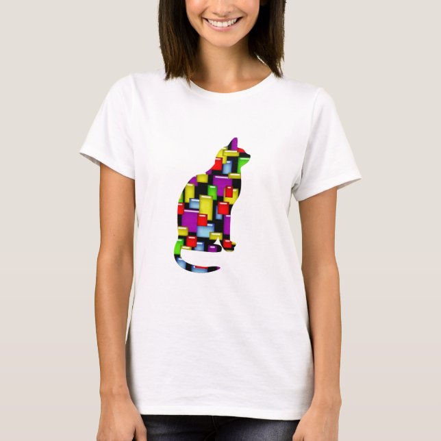 T-shirt chats en mosaïque (Devant)