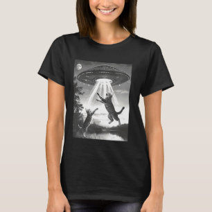 T-shirt Chats enlèvement extraterrestre OVNI soucoupe vola