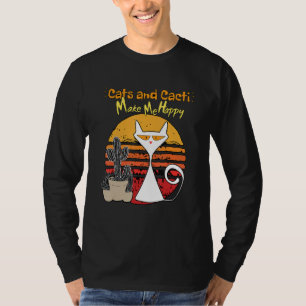 T-shirt Chats Et Cactus Me Rendent Heureux Chats Et Cactus