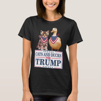 T-shirt Chats et canards pour Trump 2024 Chatons et canard