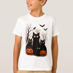 T-shirt Chats et Chauves-Souris effrayants pour Halloween