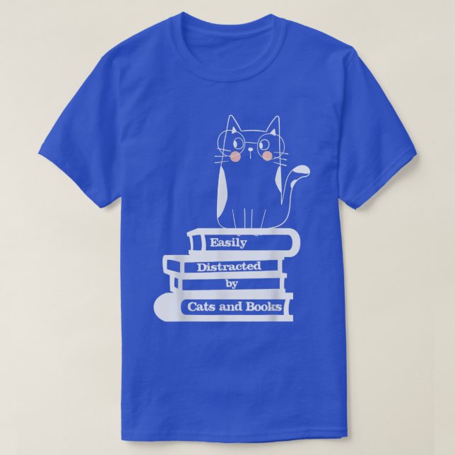T-shirt Chats et livres facilement distraits366 (Design devant)