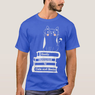 T-shirt Chats et livres facilement distraits366