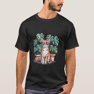 T-shirt Chats Et Plantes Monstera Feuille Amoureux Des Pla