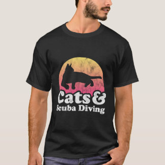 T-shirt Chats Et Plongée Sous-Marine, Chat Et Plongée Sous