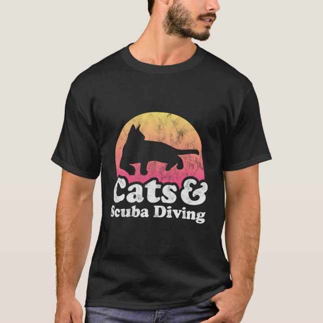 T-shirt Chats Et Plongée Sous-Marine, Chat Et Plongée Sous (Devant)