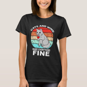T-shirt Chats Et Vins Font Tout Le Bien Chats Vin Vin