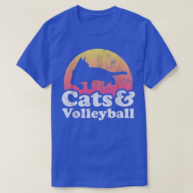 T-shirt Chats et volleyball Homme ou Femme Chat  (Design devant)