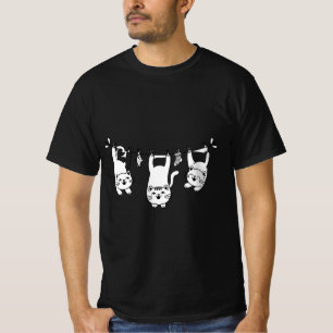 T-shirt Chats fantaisistes sur une corde à linge