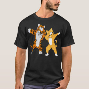 T-shirt Chats féminins réflexion amis tigres Mignon