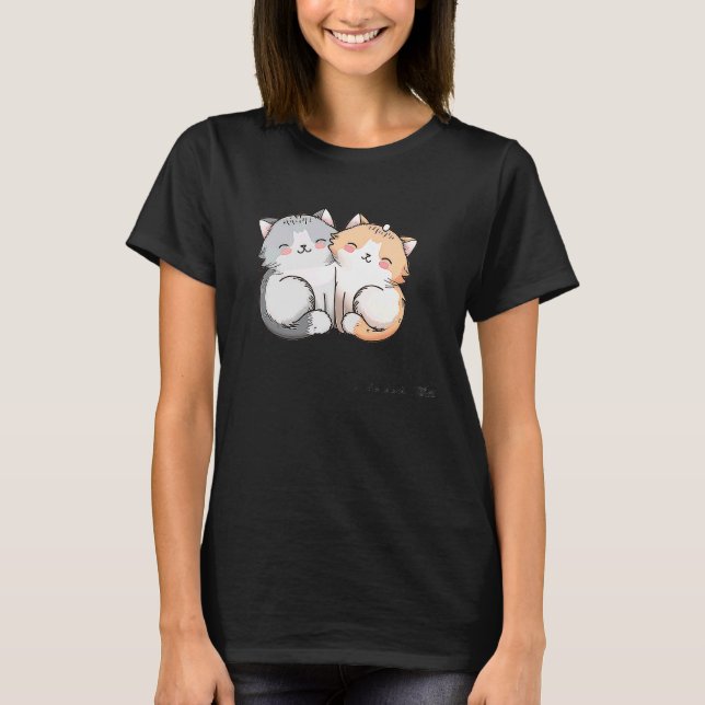 T-shirt Chats Fluffy adorables et mignons souriants et fro (Devant)