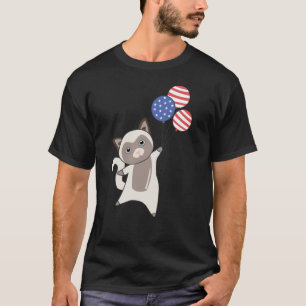 T-shirt Chats Funny Chat 4 juillet drapeau américain