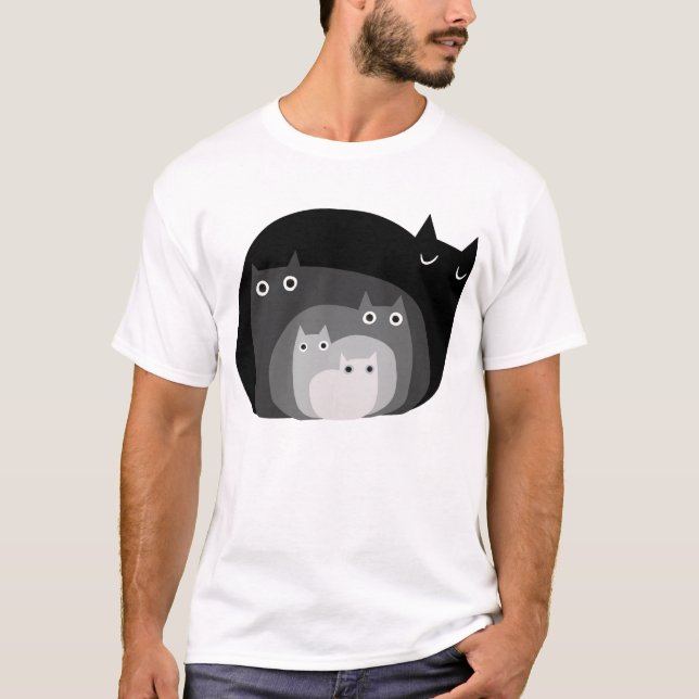 T-shirt Chats Hertorosexuels Drôle Chats Noirs Cadeaux (Devant)