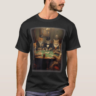 T-shirt Chats Jouant au Poker Un Ami dans le Besoin Drôle