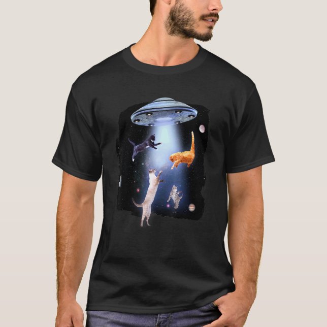 T-shirt Chats Jouant Dans L'Espace (Devant)