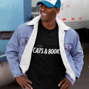 T-shirt Chats & Livres – Conception minimaliste cosy
