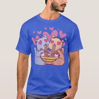 T-shirt chats mangeant ramen 