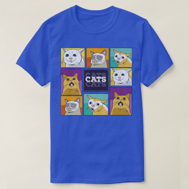 T-shirt Chats Mème émotions de chats mignon chat Pour les  (Design devant)