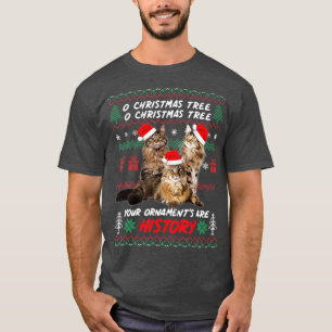T-shirt Chats Noël Amoureux des ornements Maine Coon