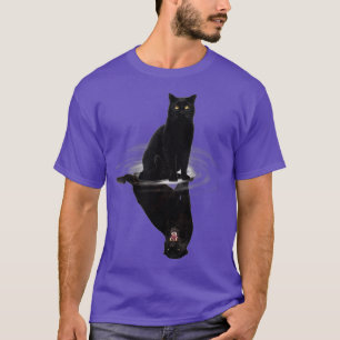 T-shirt Chats noirs Réflexion Cadeau Amoureux de les chats