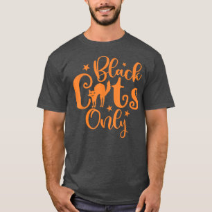 T-shirt Chats Noirs Seulement Effrayant Halloween Night Ho