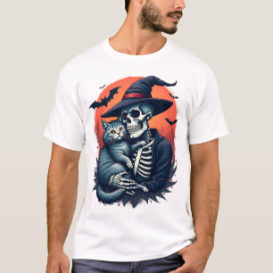 T-shirt Chats parce que les gens sont effrayants squelette