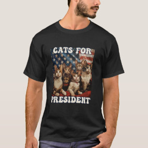 T-shirt Chats Pour Président Élection 2024 Drapeau América