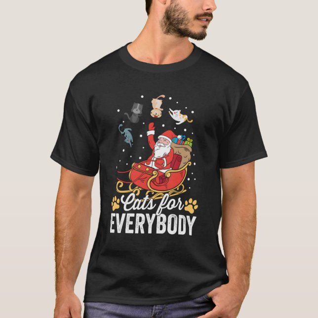 T-shirt Chats pour tous Père Noël Kitties Joyeux Noël C (Devant)