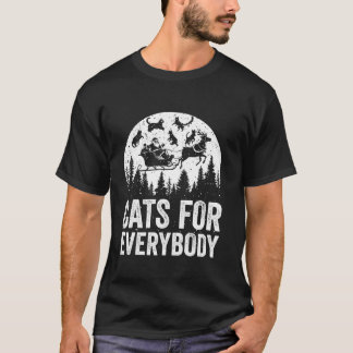 T-shirt Chats pour tout le monde drôle Noël Santa Clause P
