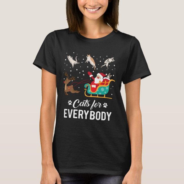 T-shirt Chats pour tout le monde Noël Chat Funny Noël Père (Devant)