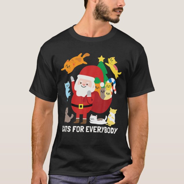 T-shirt Chats pour tout le monde Père Noël drôle mignon ca (Devant)