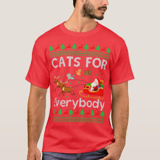 T-shirt Chats pour tout le monde Père Noël drôle Noël