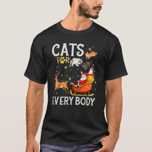 T-shirt Chats pour tout le monde Santa  Noël PJs Xmas Femm