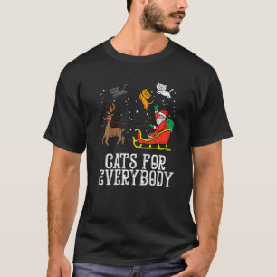 T-shirt Chats pour tout le monde Santa  Noël PJs Xmas Femm