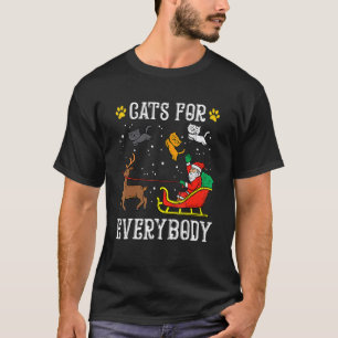 T-shirt Chats pour tout le monde Santa Noël PJs Xmas Femme