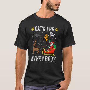 T-shirt Chats pour tout le monde Santa Noël PJs Xmas Femme