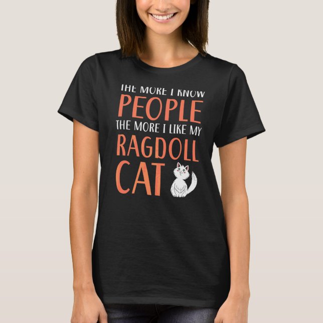 T-shirt Chats Ragdoll Propriétaire Kitty Paw Love Meow Kit (Devant)