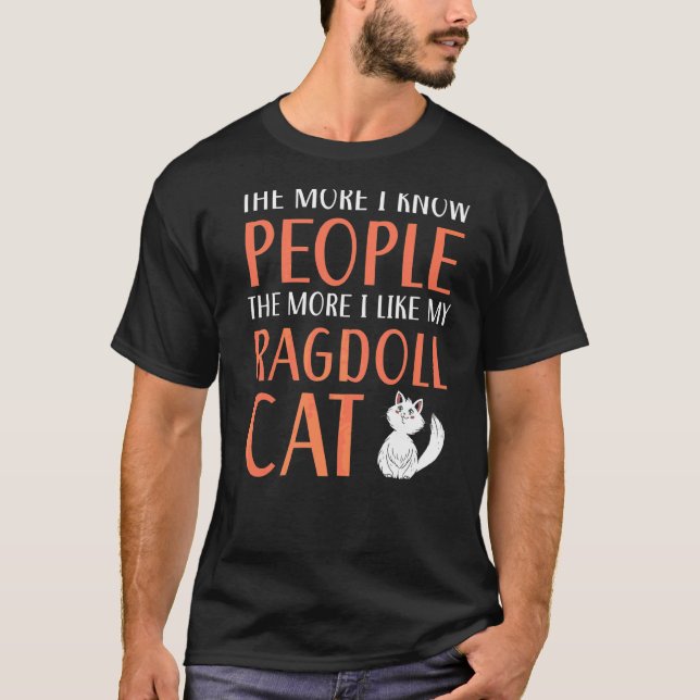 T-shirt Chats Ragdoll Propriétaire Kitty Paw Love Meow Kit (Devant)