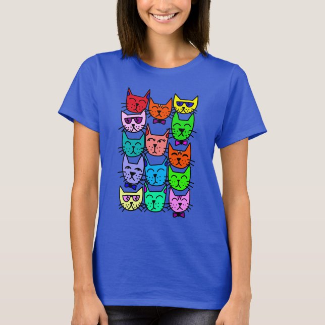T-shirt Chats Rainbow (Devant)